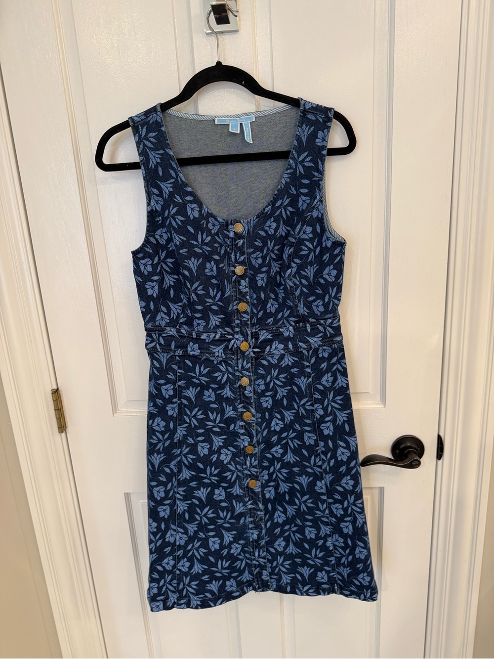 Draper James Navy Floral Button-Front Sundress